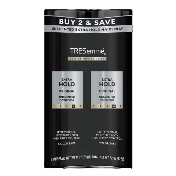 TRESemmΓ© Extra Hold Unscented Hairspray For 24-Hour Frizz Control With Pro Lock Tech, 11 oz 2 count