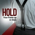 thumbnail image 5 of Hold'Em 100% Silk Suspenders for Men Y - Dress Suspender - White Twill Design, 5 of 7
