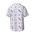 thumbnail image 2 of Wukai Lavender Flowers Men's Casual Short-Sleeve Button Down Shirt - Lightweight Summer Dress Shirt for Daily Wear-Medium, 2 of 7