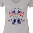 thumbnail image 4 of Inktastic America Est 1776 4th of July Women's V-Neck T-Shirt, 4 of 5