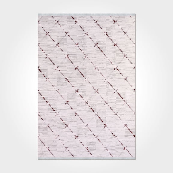 Johanna Cream Geometric Bamboo Area Rugs for Living Room Jacquard Textured Modern Rugs Soft Geometric Rug for Bedroom Washable Rug Non-Slip Bohemian Carpet Perfect for Dining Room Office Beige