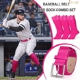 thumbnail image 4 of JASGOOD Baseball Belt and Socks Combo Set 3 Pairs of Softball Socks and 1 Pack Elastic Belt for Youth and Adult, 4 of 10