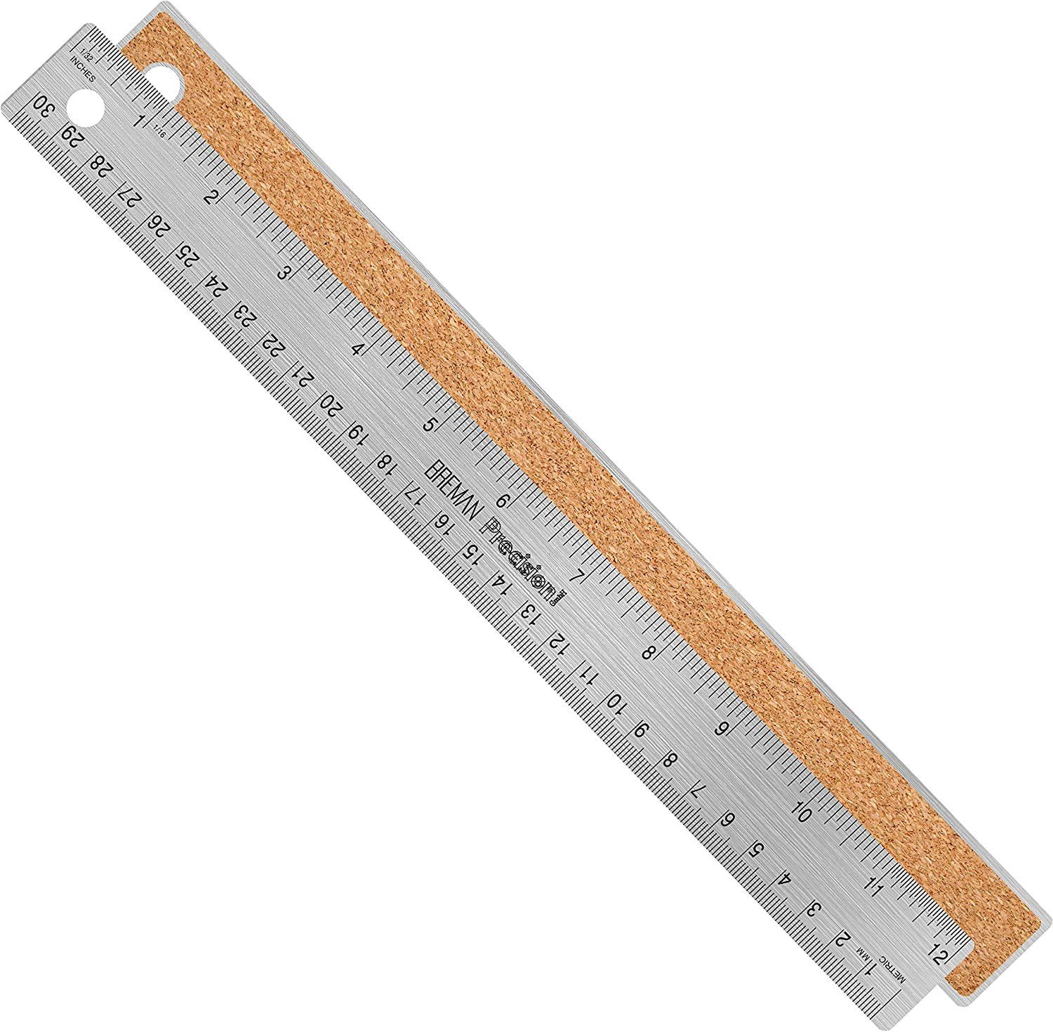 Breman Precision Stainless Steel Rulers Inch Metric Flexible NonSlip 24 In 2PK