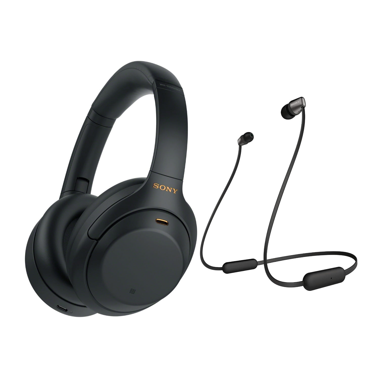 Sony WH-1000XM4 Wireless Noise Canceling Over-Ear Headphones (Black) Bundle 
