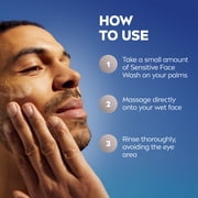 NIVEA MEN Sensitive Face Wash with VitaminPro Complex, Alcohol-Free Mens Face Wash, 5 fl oz