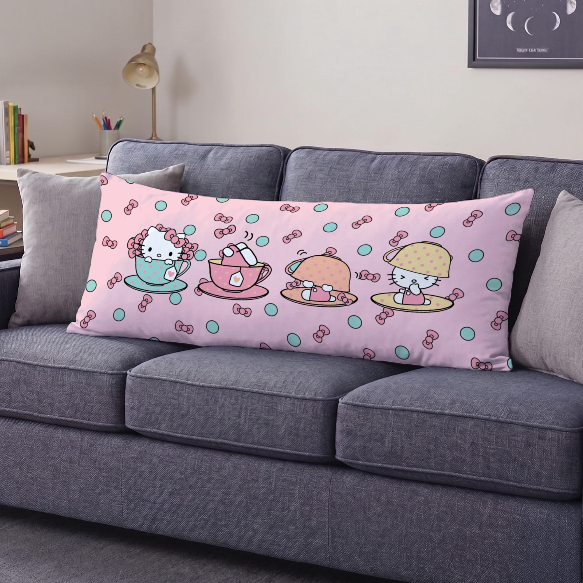 Hello Kitty Tea With Kitty 20x48 Body Pillow