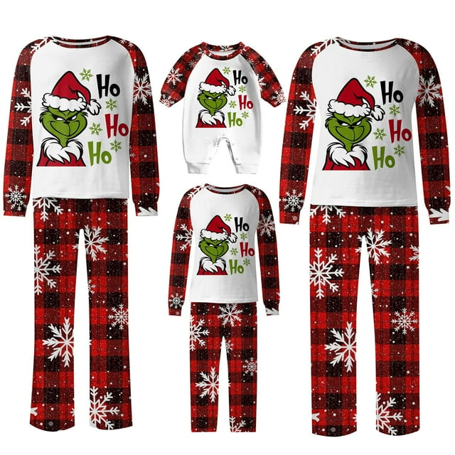 Pijamas navideños a juego Grinch - TKing Fashion 2024 Nuevos conjuntos de pijamas navideños familiares a juego Grinch, pijamas navideños navideños para parejas, adultos y niños, Hombres S
