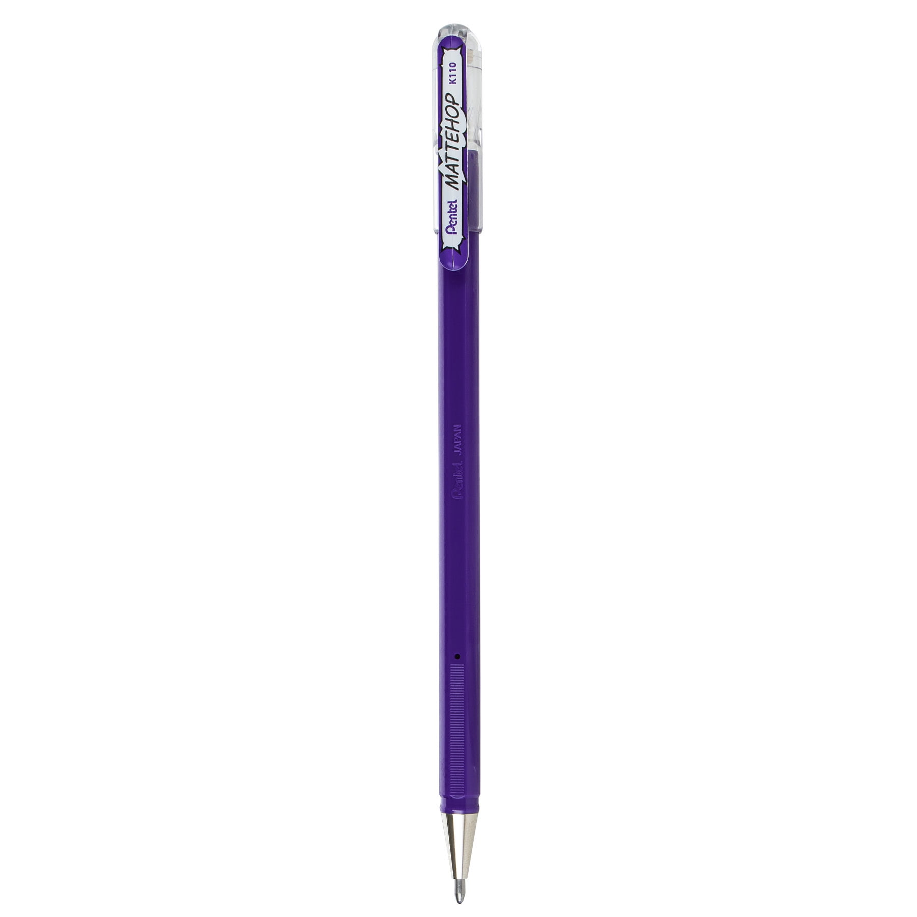 Pentel Arts Hybrid MATTEHOP Gel Roller, 1.0mm, Matte Violet Ink, Pack of 12