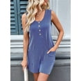 thumbnail image 2 of Women'S Summer Casual Contrast Striped Sleeveless Vest Jumpsuit with Pockets Navy Blue XL, 2 of 8