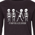 thumbnail image 4 of Inktastic It's Okay to be a Little Different Skeletons Long Sleeve Youth T-Shirt, 4 of 5