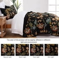 thumbnail image 2 of Dintszyayue 3Pcs Floral Quilt Set King,Black Botanical Soft Bedspread Lightweight Coverlet Set Adult(90"X110"), 2 of 7