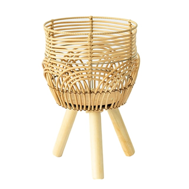 Almencla Plant Basket with Legs Display Rattan Basket for Restaurant Apartment Office S