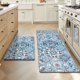 thumbnail image 1 of MeyJey Juego de 2 Tapetes de Cocina Boho, Tapete Acolchado Impermeable Antideslizante y Antifatiga para Cocina, Comedor y Lavadero, 18"x30"+18"x48" Azul/verde Azulado, 1 of 11