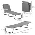 thumbnail image 3 of Outsunny Ensemble de 2 Chaises Longues d'Extérieur Pliantes, Dossier Réglable, Gris, 3 of 10