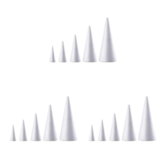 Decodeary Handmade Colored Painting DIY Hand Styrofoam Material Crafts for All 2.75-9.84 inch White 2.75-9.84 Inch 3Set