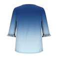 thumbnail image 6 of GERsome Short Sleeve T-Shirts for Women Trendy 3/4 Ruffle Sleeve Crew Neck Loose Fit Shirts Gradient Print Summer Casual Tunic Tops, Sizes S-3XL, 6 of 7