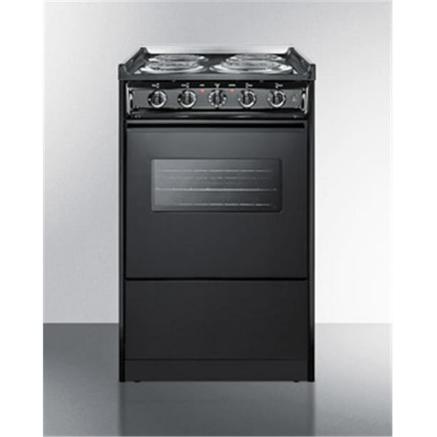 Summit TEM110CRW 20 in. Wide Slidein Coil Top Electric Range In Black