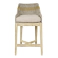 thumbnail image 2 of 30 Inch Set of 2 Barstool Chairs-Handcrafted Mango Wood-Beige Cushion, 2 of 9