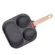 thumbnail image 3 of Sartén de 3 secciones Mini sartén para panqueques Sartén para huevos Sartén dividida de 3 secciones 3 pulgadas mango de madera, 3 of 9