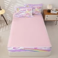 thumbnail image 4 of Metsweet Magical Horse Zipper Twin Comforter Sets with Fitted Sheet and 2 Pillowcases, Cute Unicorn Rainbow Hot Air Balloon Zipper Bedding Set,4-Piece,Pink Reversible, 4 of 6