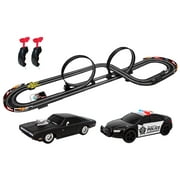 Fast & Furious: Stunt Raceway Slot Car Set- Officially Licensed, 83" x 31" Racetrack Layout, Two 1:43 Replica Cars, Two Player Race Controllers, A/C Adapter Included, Loop Action Course, Ages 5+