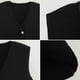thumbnail image 5 of Chaleco corto de punto FindThy para mujer, cuello en V, con botones, negro, 5 of 5