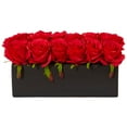 thumbnail image 4 of Nearly Natural Dozen Silk Roses in Rectangular Planter, 4 of 8