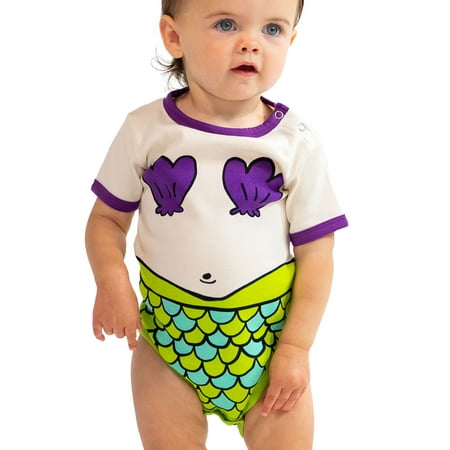 

LazyOne Cute Unisex Baby Bodysuit Cute Animal Designs 6-18 Months Ocean Mythical Mermaid (6 Month)