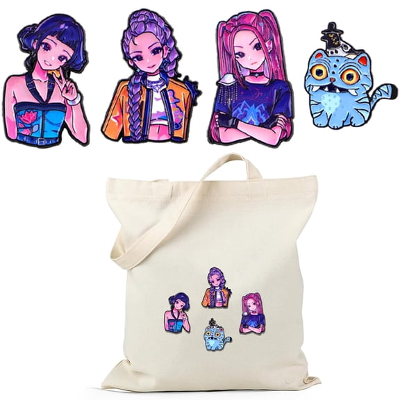 4Pcs Anime Style Singer Enamel Pin Set - Music Theme Character Badges for Jackets, Bags & Collections