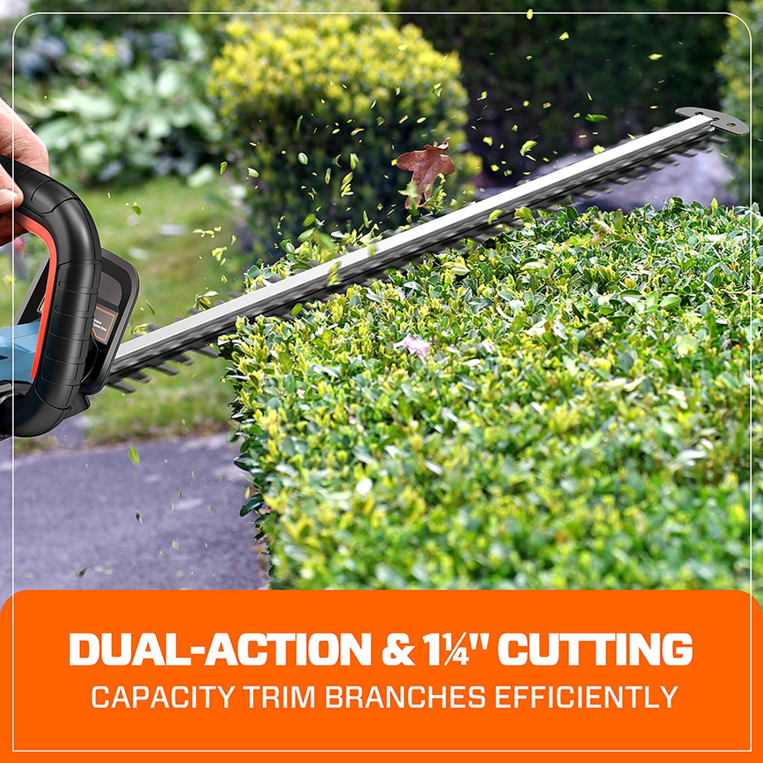 SENIX X6 60 Volt Max* 26-inch Cordless Brushless Hedge Trimmer with 3Ah Battery & Charger Included, Rotating Head, Dual-Action Blades, 1-1/4" Cutting Capacity HTX6-M1