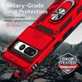 thumbnail image 4 of Allytech Compatible with Google Pixel 7 Pro Case with Ring Holder Kickstand, Support Magnetic Car Mount Sliding Lens Protective Cover for Google Pixel 7 Pro 2022(6.7 inch), Red, 4 of 8