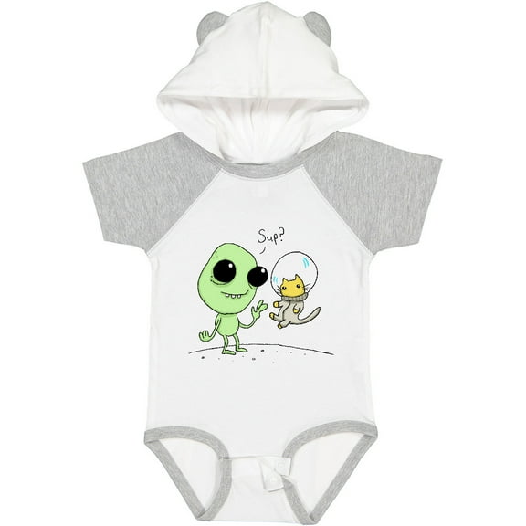 Inktastic Alien and Astronaut Kitty Cat Boys or Girls Baby Bodysuit