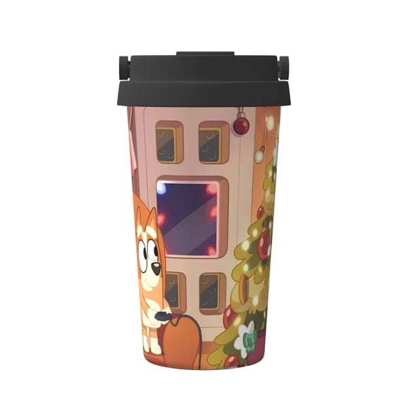 Saiise Bluey Print Travel Coffee Mug 16oz,Insulated Coffee Mug to Go,Reusable Coffee Travel Mug with Seal Lid,Vacuum Stainless Steel Coffee Cups for Hot/Ice Coffee Tea