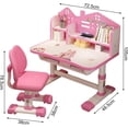 thumbnail image 3 of YNCE Kids Ergonomic Desk and Chair Set, Height Adjustable School Study Table with Bookshelf, Drawer and Spine Support Backrest, Kids Desk and Chair for Bedroom&Study Room, 3 of 9