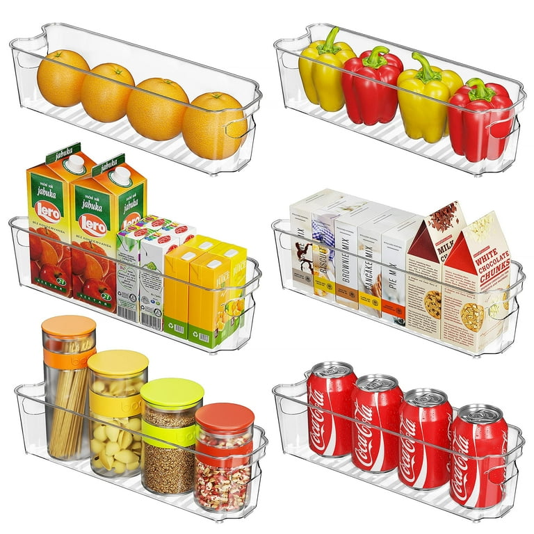 Totally Kitchen Clear Plastic Stackable Storage Bins  Refrigerator,  Freezer, Pantry & Clothes Organization Container with Carrying Handles- 2  PACK 