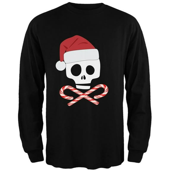 Old Glory Mens Skull And Cross Candy Canes Santa Long Sleeve T Shirt