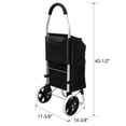 thumbnail image 3 of 40L Heavy Duty Foldable Shopping Cart for Laundry, Groceries, Travel, Beach, Camping & Picnic - Oxford Waterproof Liner, 1 Main + 4 Side Pockets, Silent Wheels, Black, 3 of 9