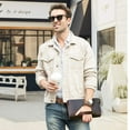 thumbnail image 5 of Contact's Code Lock Clutch Bag for Men Leather Anti Theft Clutch Wallet Travel Purse with Handle Phone Card Holder Large Business Handbag （Coffee), 5 of 8