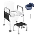 thumbnail image 1 of Yescom Raised Adjustable Toilet Seat w/ Steel Step Stool Bedside Commode Seniors, 1 of 10