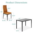 thumbnail image 7 of Best Choice Products 5-Piece Kitchen Dining Table Set w/ Glass Tabletop, 4 Faux Leather Chairs - Camel/Black, 7 of 7