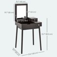 thumbnail image 3 of HOMCOM Coiffeuse Moderne avec Miroir Rabattable et 2 Tiroirs pour Chambre, 3 of 10