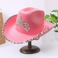 thumbnail image 4 of D-GROEE Pink Cowboy Hat for Girls - Sparkly Cowgirl Hat with Rhinestone - Cute Cowgirl Birthday Party Hat for Girls - Fun Shiny Cowgirl Costume Accessory, 4 of 6