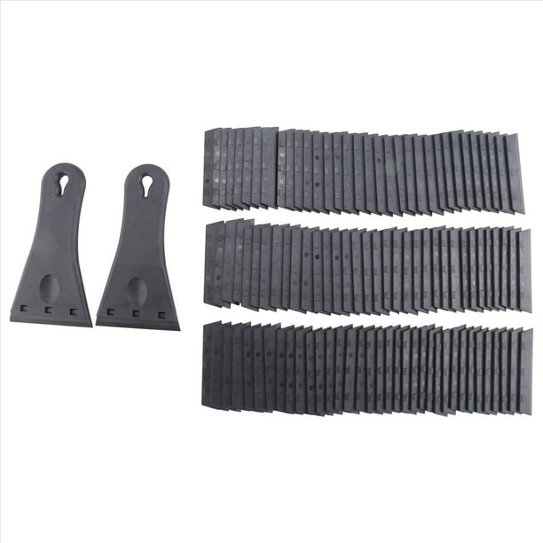 Paquete de 2 Raspadores de Cuchillas de PláStico con 100 Cuchillas de PláStico de un Solo Filo, Herramienta Raspadora Extra Grande para Eliminar Manchas de Pintura