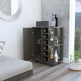 thumbnail image 3 of Cterwk 2 Shelf 6 Bottle Bar Cart with Division Carbon, Brown, 3 of 5