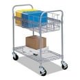 thumbnail image 2 of Safco 5235GR 26.75 in. x 18.75 in. x 38.5 in. 1 Shelf 1 Bin Dual-Purpose Wire Mail and Filing Cart - Metallic Gray, 2 of 3