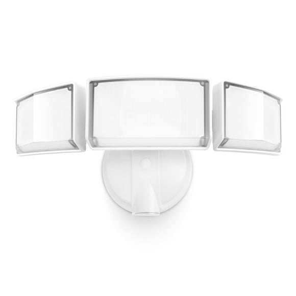 LUTEC 55W LED Flood Light Outdoor, 5200LM Security Light with 3 Adjustable Heads, Switch Controlled Exterior Outdoor Security Lights, 5000K,