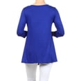 thumbnail image 4 of Women's Solid Lightweight Button Trim Detail Casual Tunic Top, 4 of 5