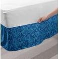thumbnail image 2 of Blue Mandala Bed Skirt, Hippie Bohemian Flowers Arranged as Scales Richly Detailed Oriental, Elastic Bedskirt Dust Ruffle Wrap Around for Bedding Decor, 4 Sizes, Violet Blue Pale Blue, by Ambesonne, 2 of 2