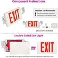 thumbnail image 3 of 8 Pack Double Sided LED Emergency EXIT Sign Combo, Two LED Lights, Backup Battery, US Standard Red Letter Emergency Exit Lighting,  Grade, 120-277V, Fire Resistant (UL 94V-0), 3 of 13