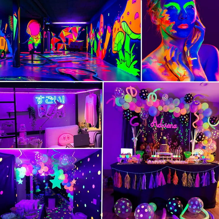 What to wear to a glow party - Black light LED glow party kits UV